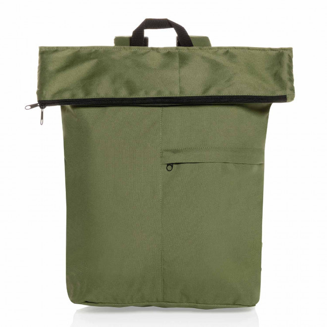 SAC A DOS PERSONNALISABLE PLIABLE EN RPET 'HARDINE BACK' - vert kaki
