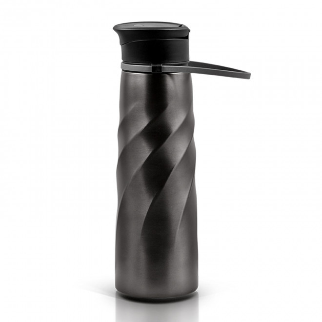 GOURDE SPORT PERSONNALISABLE ACIER INOXYDABLE 1L 'TIVOR'  - gris anthracite