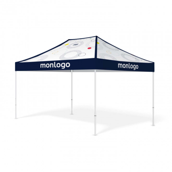 TENTE/ BARNUM PERSONNALISABLE AVEC PIEDS REGLABLES 'KELTA' - blanc 3x4.5 m