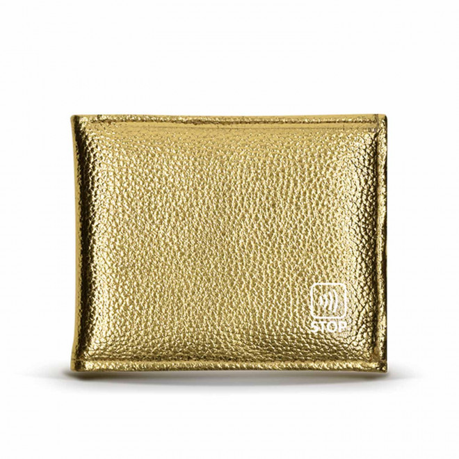 PORTE MONNAIE PERSONNALISABLE ANTI RFID 'GLOSSY POCKET' - doré