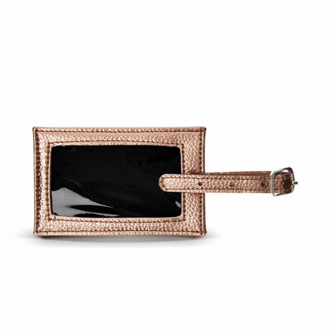 ETIQUETTE DE BAGAGE PERSONNALISABLE 'GLOSSY VIAJE' - rose
