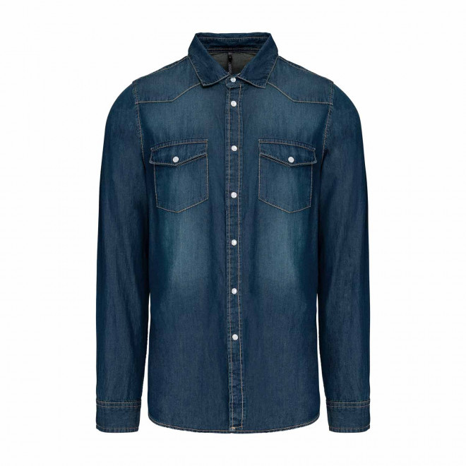CHEMISE DENIM HOMME PERSONNALISABLE 'INDIGO RANGE' - bleu jean