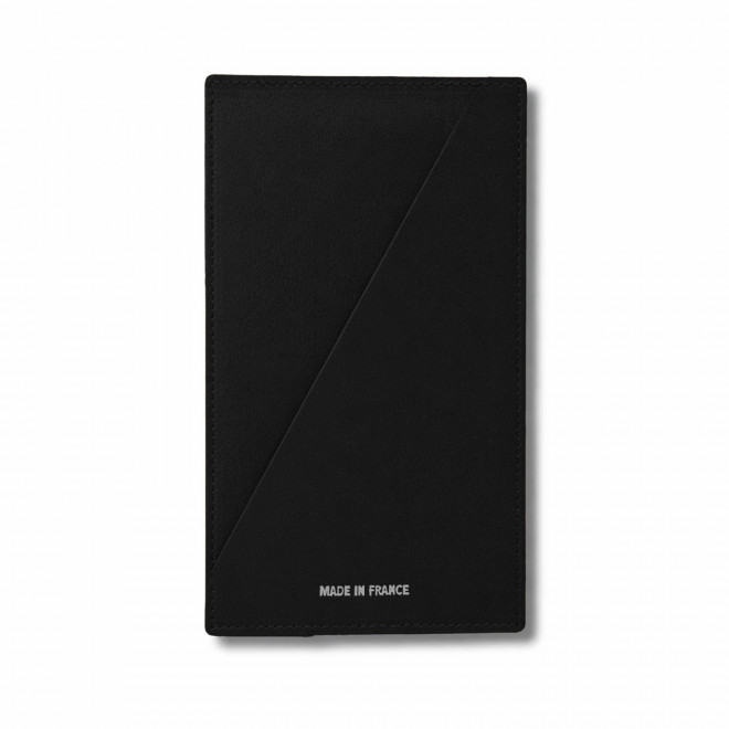 PORTE ADDITION EN CUIR PERSONNALISABLE 'LANOTE' - noir charbon