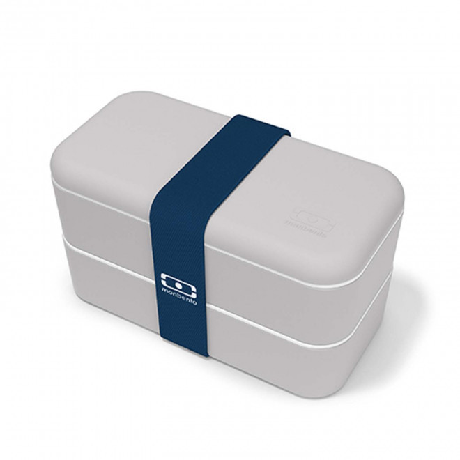 LUNCH BOX PERSONNALISABLE MB® ESSENTIAL 'OLBYA' - gris/bleu