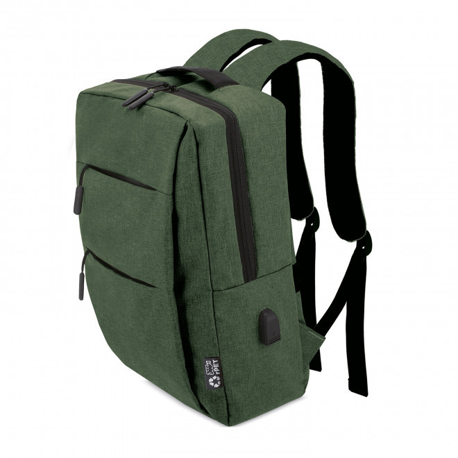 SAC A DOS PERSONNALISABLE POUR ORDINATEUR 'OGLIO CONNECT' - vert foncé