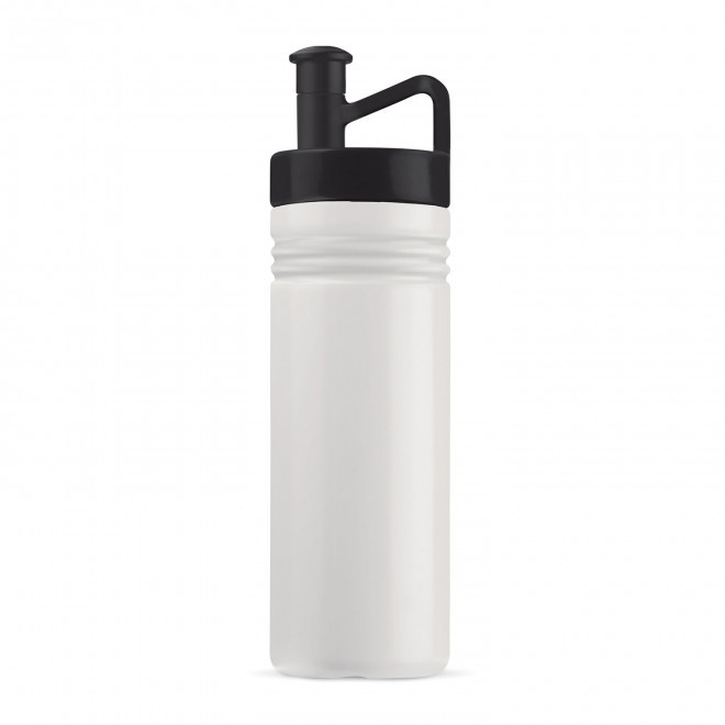 GOURDE DE SPORT PERSONNALISABLE 500ML OPAQUE BLANC 'GYM' - blanc/noir