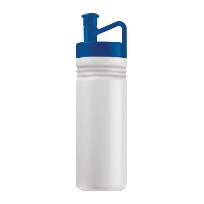 GOURDE DE SPORT PERSONNALISABLE 500ML OPAQUE BLANC 'GYM' - blanc/bleu foncé