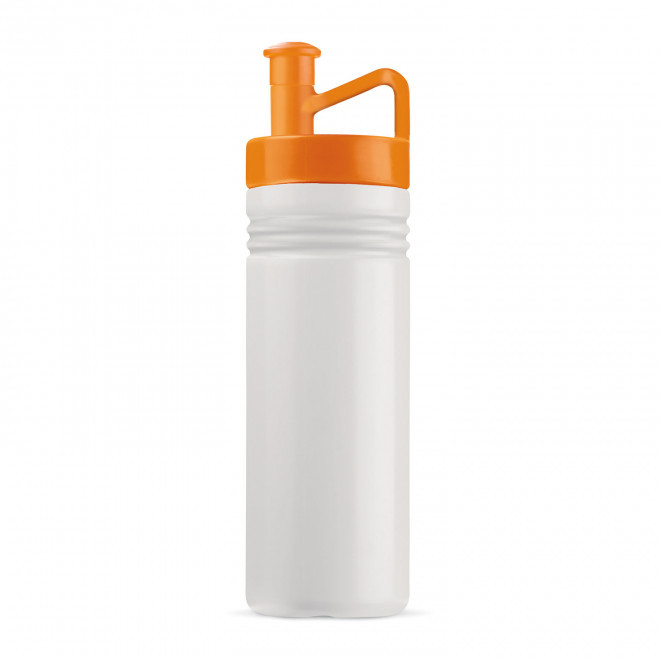 GOURDE DE SPORT PERSONNALISABLE 500ML OPAQUE BLANC 'GYM' - blanc/orange