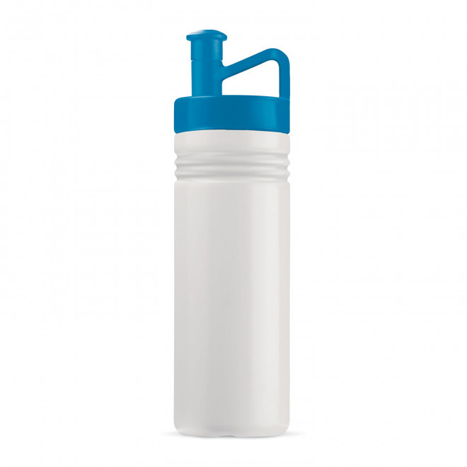 GOURDE DE SPORT PERSONNALISABLE 500ML OPAQUE BLANC 'GYM' - blanc/bleu clair