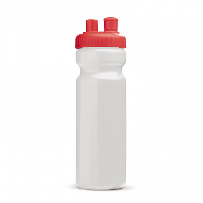 GOURDE DE SPORT PERSONNALISABLE 750ML OPAQUE BLANC 'FREZA' - blanc/rouge