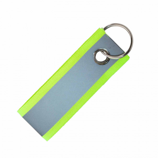 PORTE CLE BANDE REFLECHISSANT PERSONNALISABLE 'REMSA' - jaune