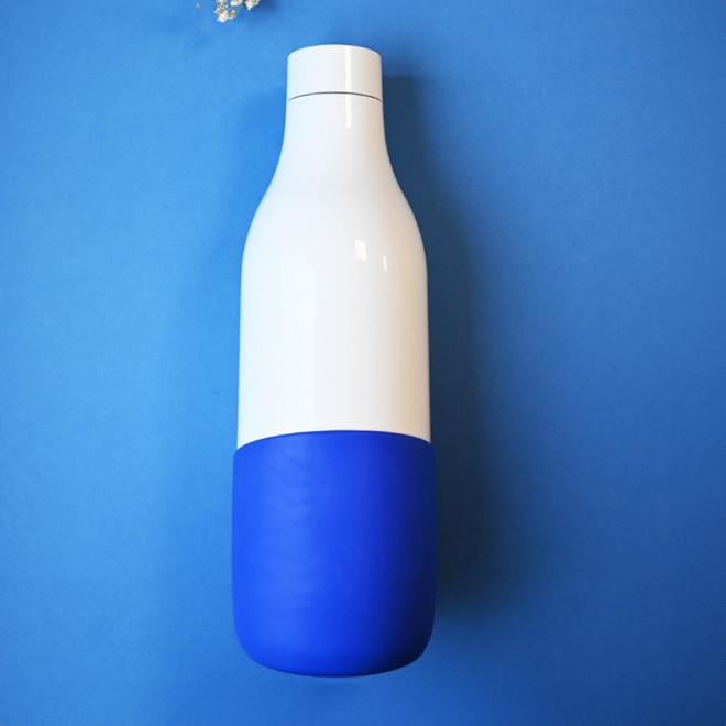 BOUTEILLE ISOTHERME PERSONNALISABLE MIF 500ML 'USTRAL' - bleu fonce