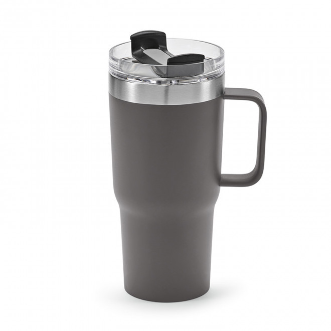 MUG PERSONNALISABLE ISOTHERME RECYCLE 580ML 'TENDENZO' - gris