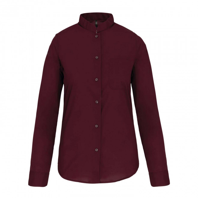 CHEMISE FEMME MAO PERSONNALISABLE 'MAO COLAR' - bordeaux