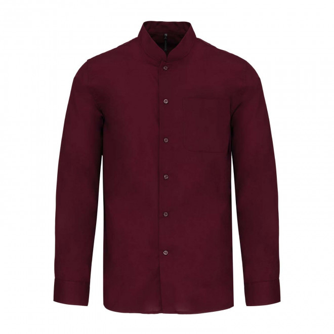 CHEMISE HOMME MAO PERSONNALISABLE 'MAO COLAR' - bordeaux