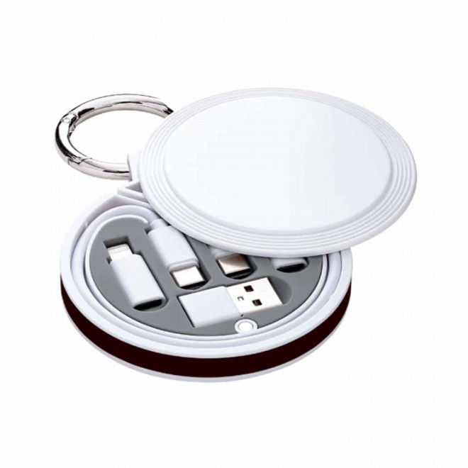 CABLE CHARGE 6 EN 1 PERSONNALISABLE 'RONDINO' - noir