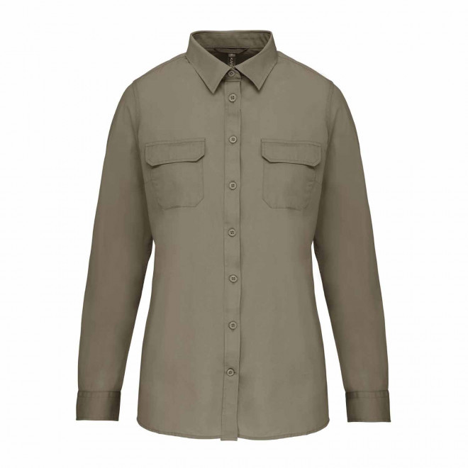 CHEMISE FEMME RETROUSSABLE PERSONNALISABLE 'EXPLORER ROLL' - kaki