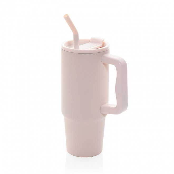 MUG ISOTHERME PERSONNALISABLE 900ML 'TENDENZI INOX' - rose clair