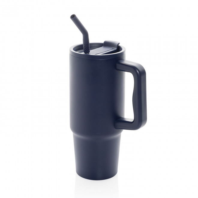 MUG ISOTHERME PERSONNALISABLE 900ML 'TENDENZI INOX' - bleu marine