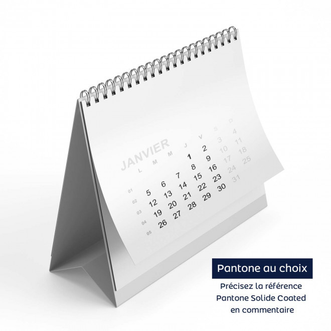 CALENDRIER CHEVALET PERSONNALISABLE 'EASEL CARRE RECYCLE' - pantone