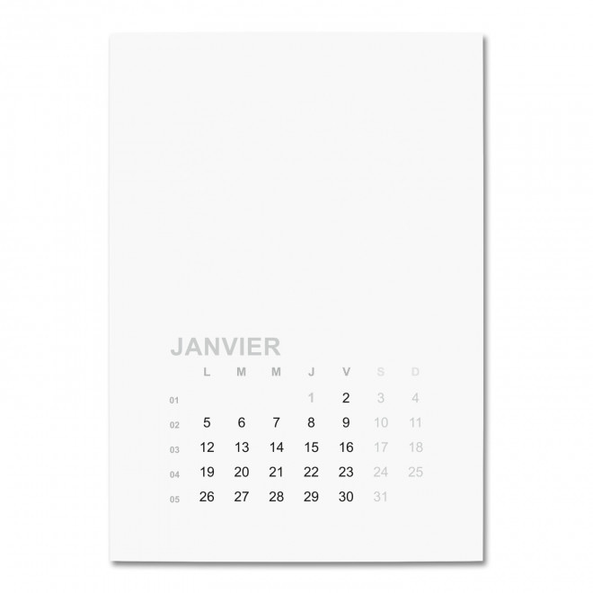 CALENDRIER MURAL ENCOLLE PERSONNALISABLE 'ALMANA' - pantone