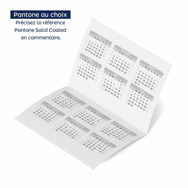 CALENDRIER POCHE PERSONNALISABLE 'FOLDO' - pantone