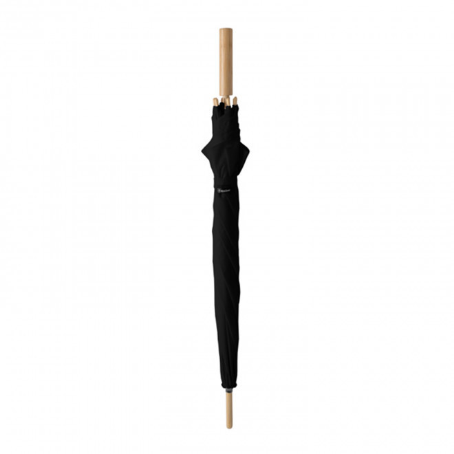 PARAPLUIE MANCHE DROIT BAMBOU PERSONNALISABLE 'BAMPLUI' - bleu marine