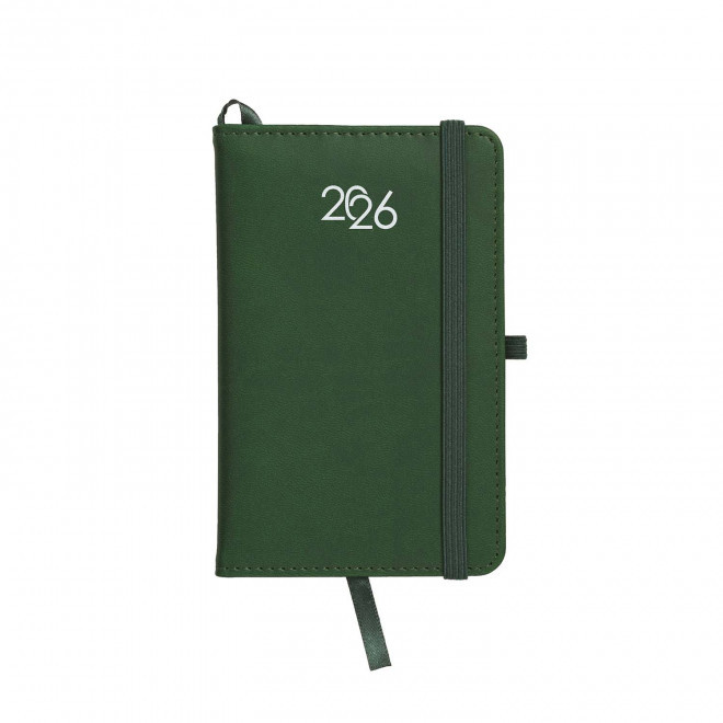 AGENDA SEMAINIER PERSONNALISABLE PU THERMOCOLLE 'LUGGI' - vert
