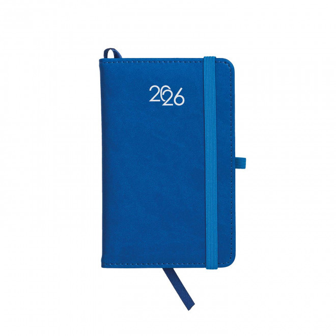 AGENDA SEMAINIER PERSONNALISABLE PU THERMOCOLLE 'LUGGI' - bleu royal