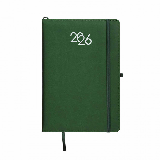 AGENDA SEMAINIER PERSONNALISABLE PU THERMOCOLLE 'GRAND LUGGI'  - vert