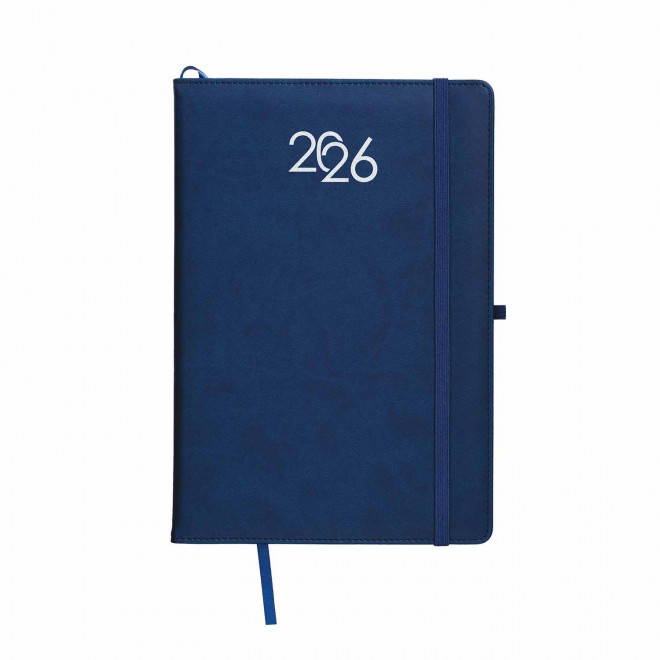 AGENDA SEMAINIER PERSONNALISABLE PU THERMOCOLLE 'GRAND LUGGI'  - bleu marine