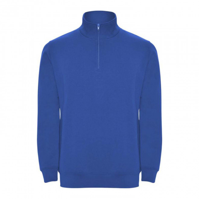 SWEAT-SHIRT MIXTE DEMI-ZIP PERSONNALISABLE 'RAPHAEL' - bleu royal