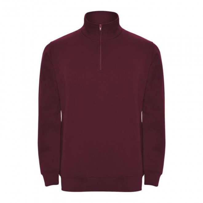 SWEAT-SHIRT MIXTE DEMI-ZIP PERSONNALISABLE 'RAPHAEL' - bordeaux