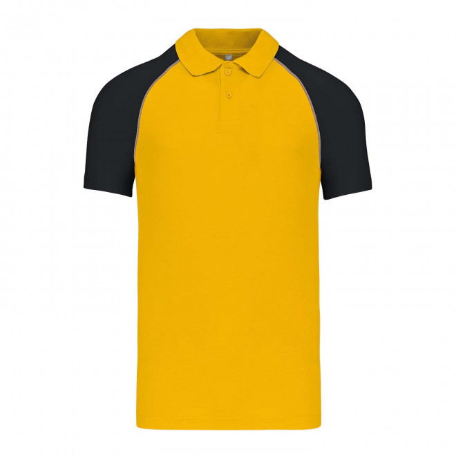 POLO MIXTE RAGLAN PERSONNALISABLE 'DUALTONE' - jaune/noir
