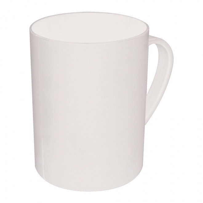 MUG PUBLICITAIRE EN POLYPROPYLENE 'CUP MUG 25' - transparent givré blanc