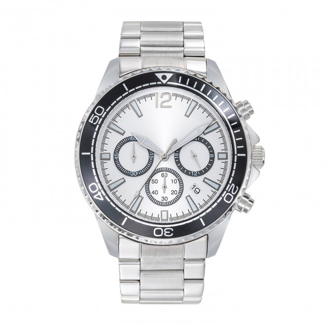 MONTRE HOMME PERSONNALISABLE 'ROMAIN ACIER' - blanc