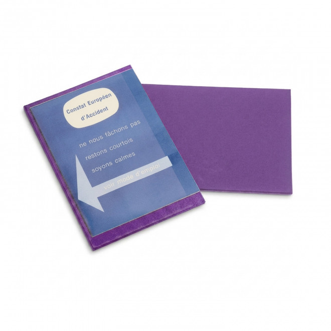 PORTE CONSTAT AMIABLE PERSONNALISE 'DRIVE SAFE' - violet