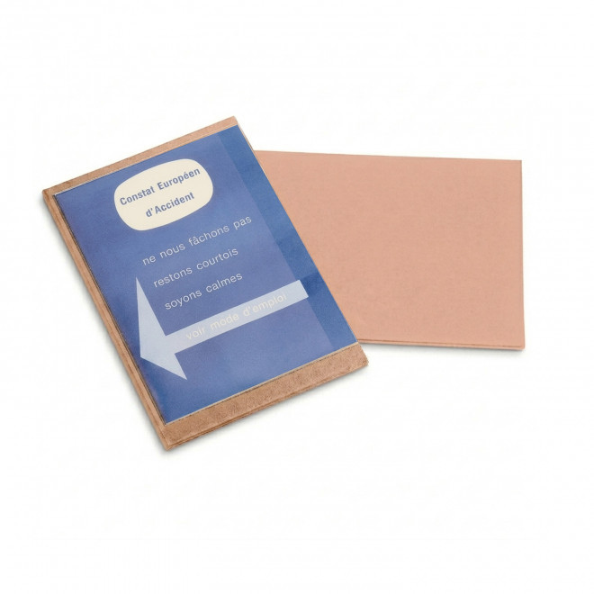 PORTE CONSTAT AMIABLE PERSONNALISE 'DRIVE SAFE' - beige