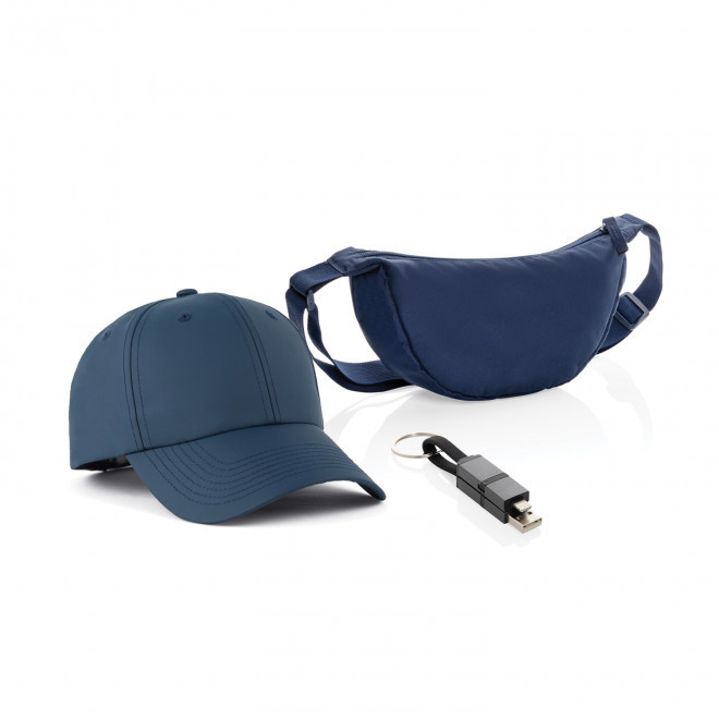 PACK PERSONNALISE CASQUETTE CABLE ET BANANE 'HIPSY' - bleu marine