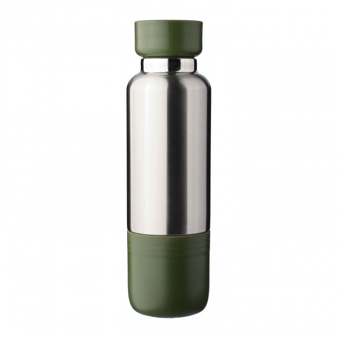 BOUTEILLE ISOTHERME AVEC GOBELET PERSONNALISABLE 'NOMLY' - vert