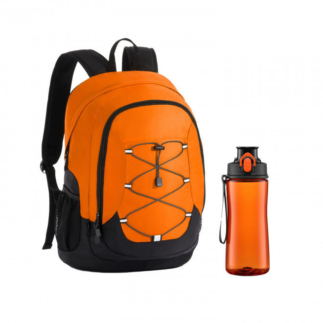 PACK SAC SPORT ET BOUTEILLE TRITAN PERSONNALISABLE 'DICNO' - orange