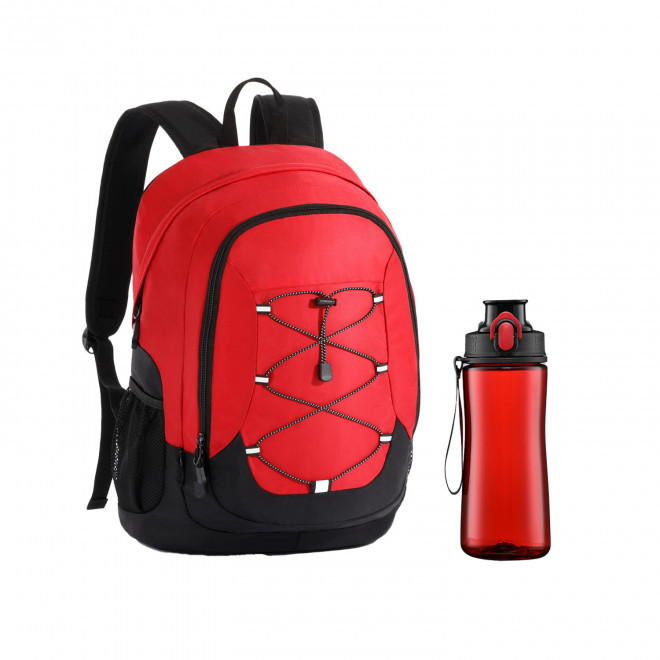 PACK SAC SPORT ET BOUTEILLE TRITAN PERSONNALISABLE 'DICNO' - rouge