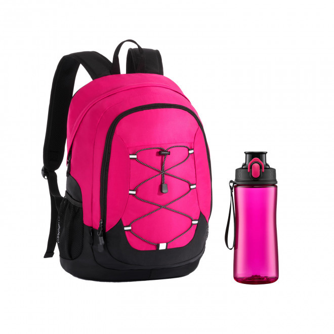 PACK SAC SPORT ET BOUTEILLE TRITAN PERSONNALISABLE 'DICNO' - rose