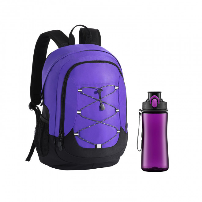 PACK SAC SPORT ET BOUTEILLE TRITAN PERSONNALISABLE 'DICNO' - violet