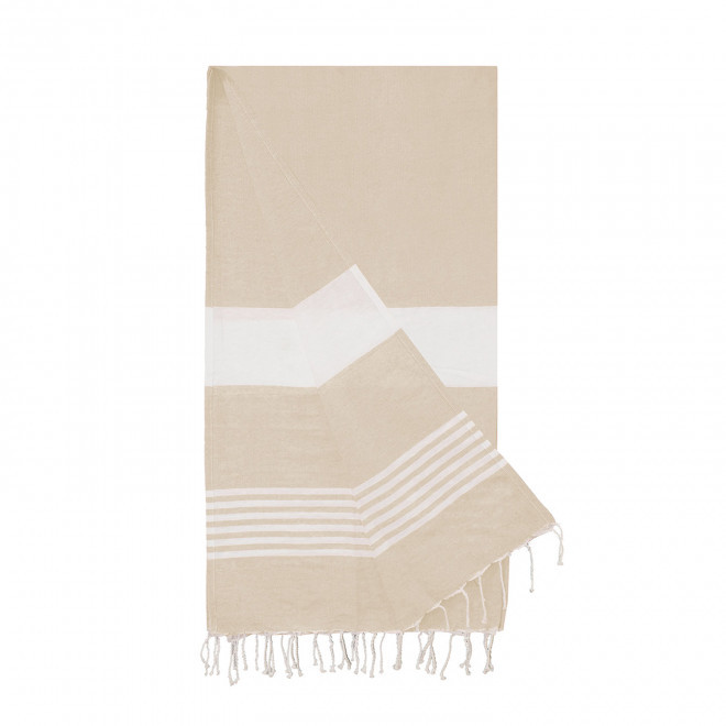 PAREO/FOUTA PERSONNALISEE 'HORTENSE RAYE' - beige