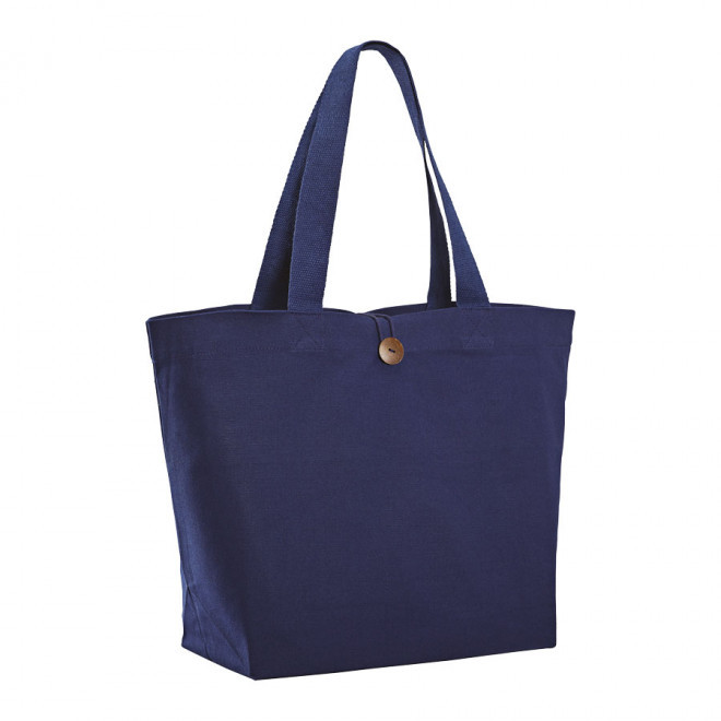 SAC SHOPPING/DE PLAGE EN COTON PERSONNALISABLE 'NILZA' - bleu