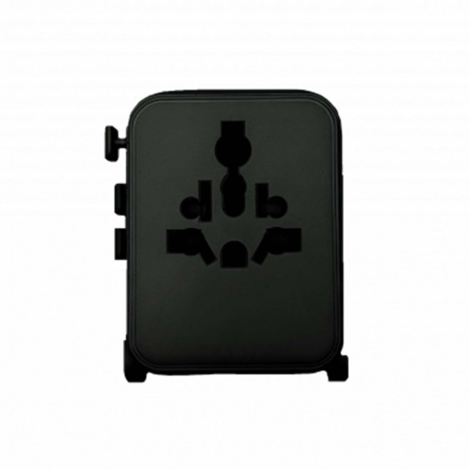 ADAPTATEUR PUBLICITAIRE PRISE UNIVERSELLE 'LUGGIE' - noir