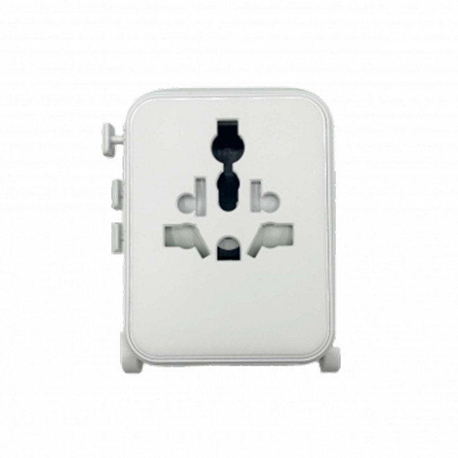 ADAPTATEUR PUBLICITAIRE PRISE UNIVERSELLE 'LUGGIE' - blanc