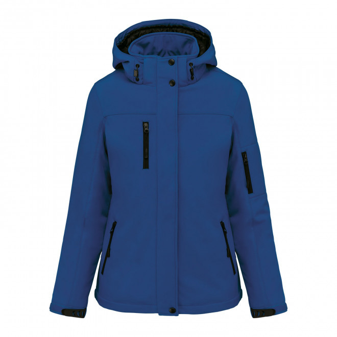 SOFTSHELL FEMME PERSONNALISABLE 'KARISOFT CAPUCHE' - bleu royal