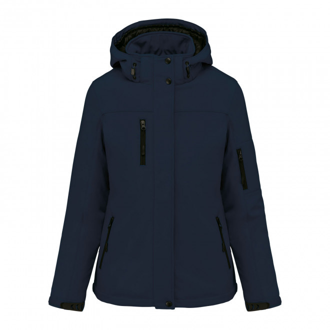 SOFTSHELL FEMME PERSONNALISABLE 'KARISOFT CAPUCHE' - bleu marine